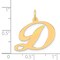 14K Yellow Gold Large Fancy Script Initial D Charm Jewerly 22mm x 23mm